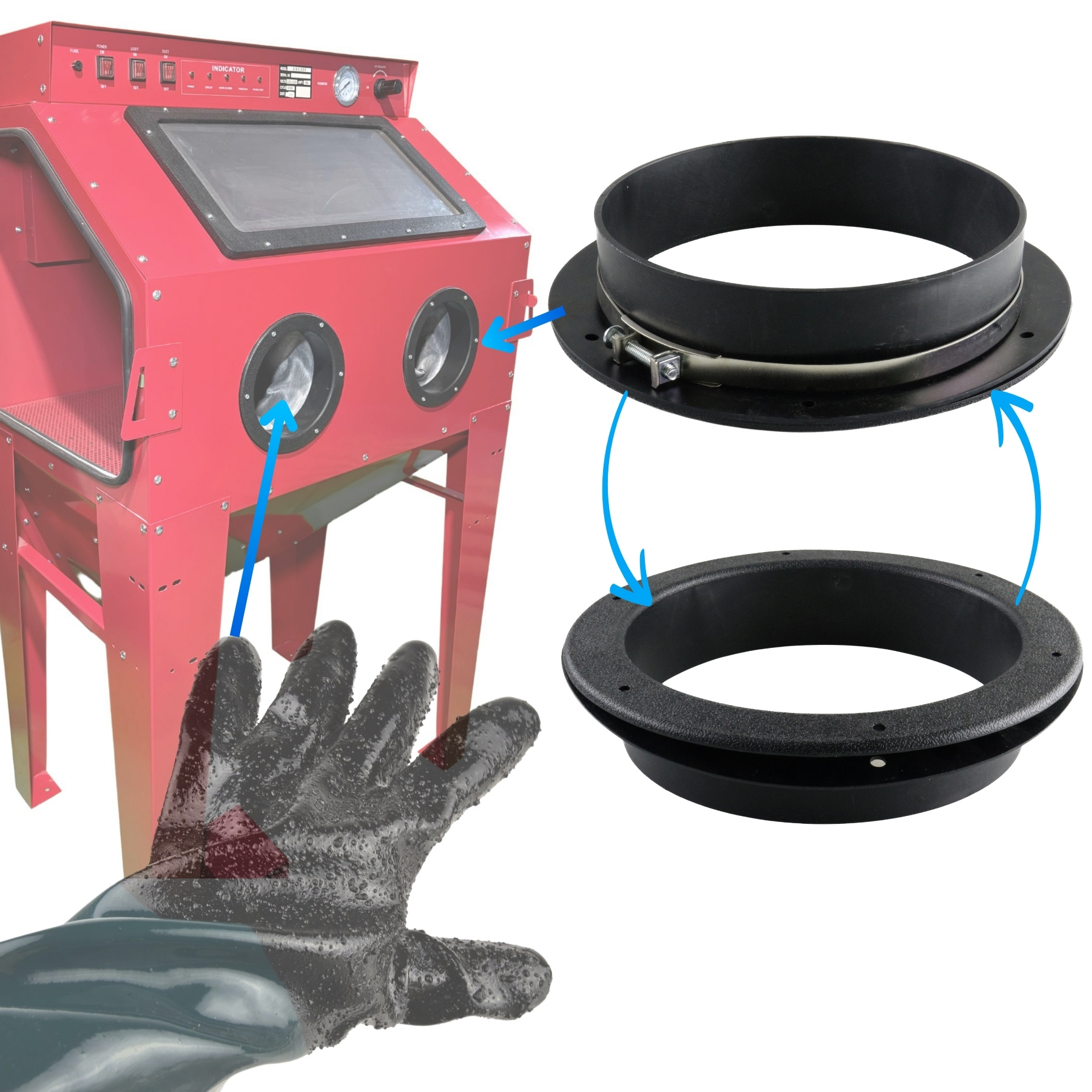 G02028-KR -Upevňovací krúžok pre rukavicu pieskovačky – box 220L350L420L (1 ks) (1)